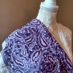 Vintage Robinson Golluber Purple and Cream Paisley Print Scarf